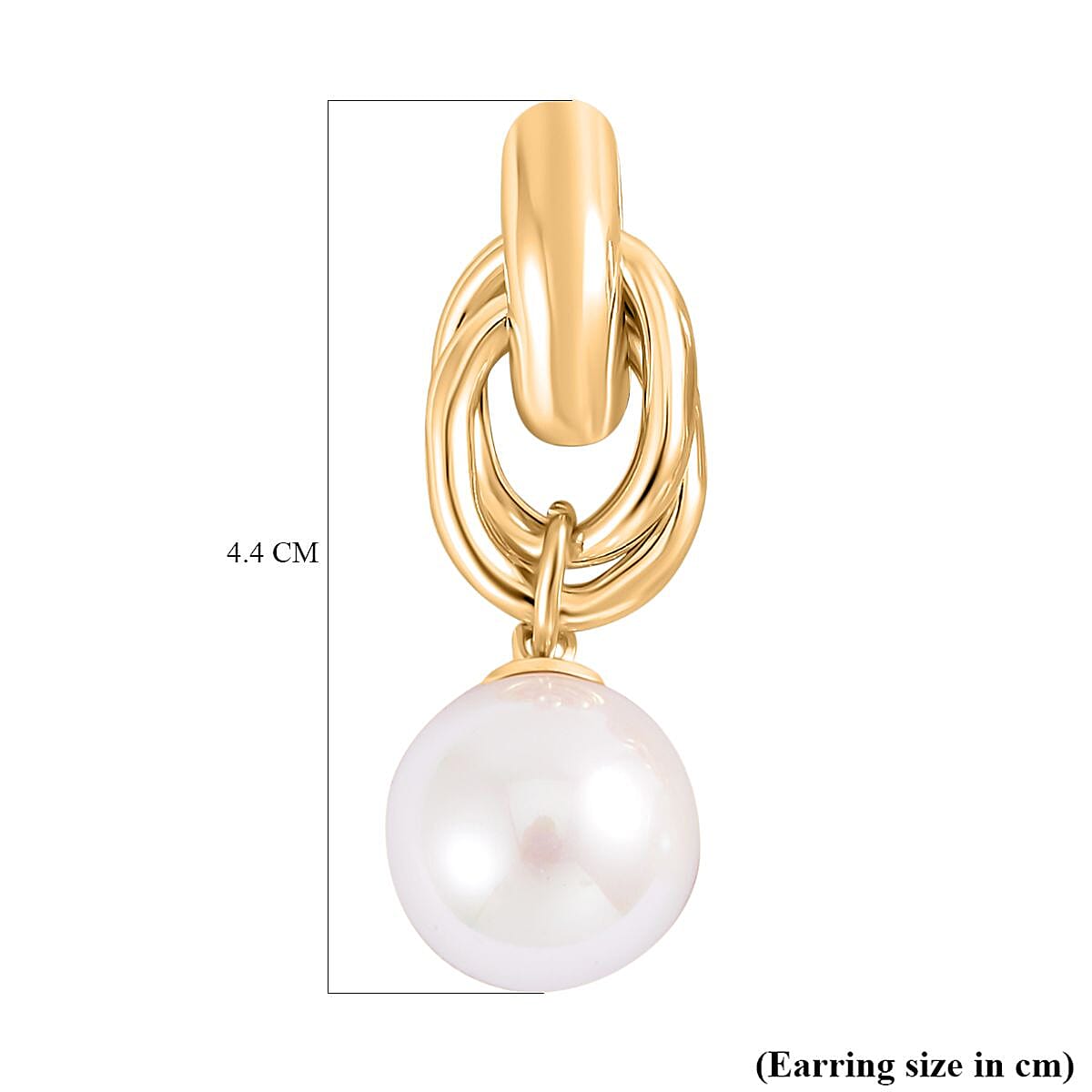 ONE TIME CLOSEOUT DEAL- Designer Interlocking Rings White Shell Pearl Earrings 7548887 4