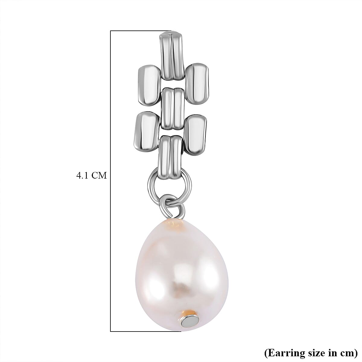Panther Link White Shell Pearl Silver Plated Earrings 7797993 4