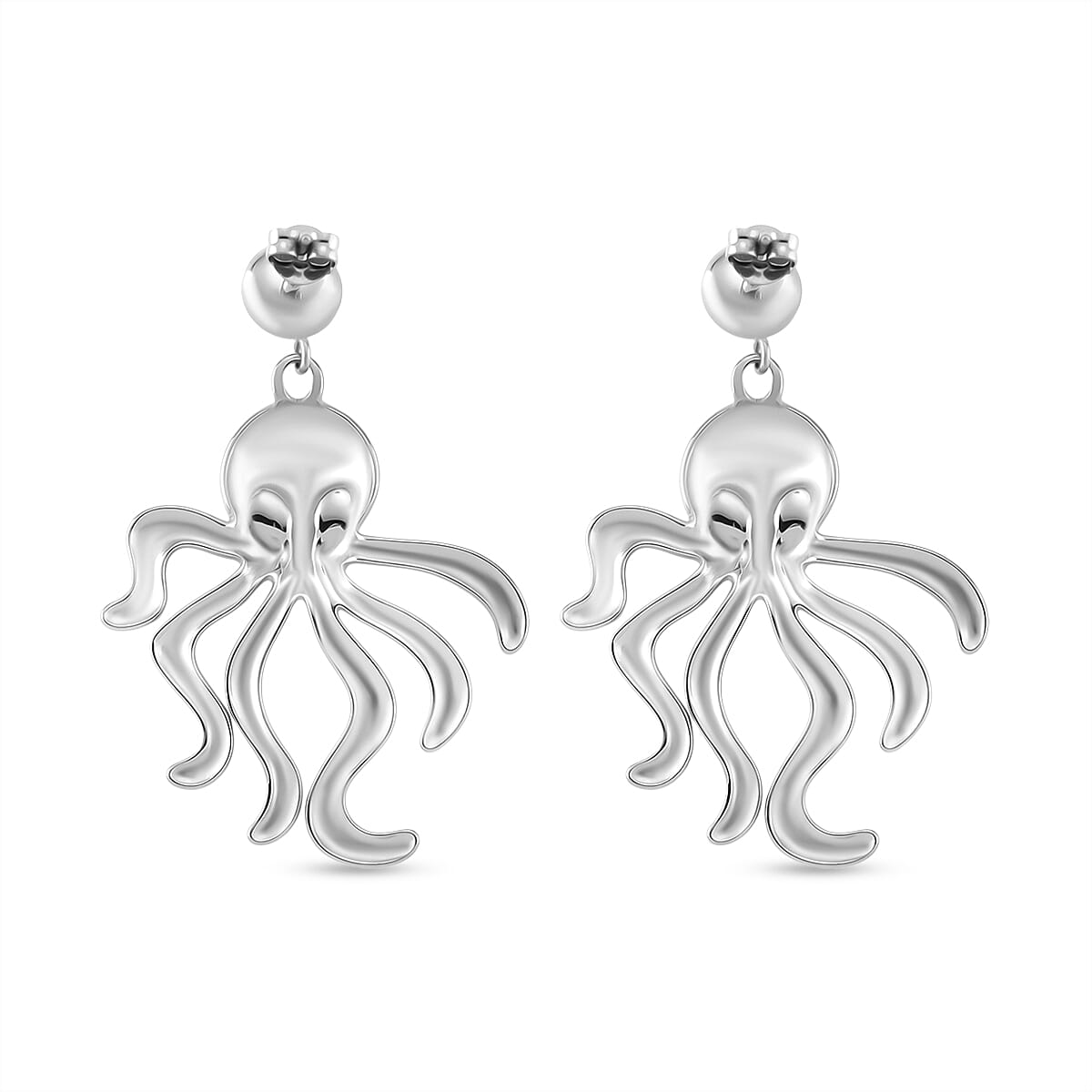 White Shell Pearl Earring with Push Back in Silver Tone 8193901 4