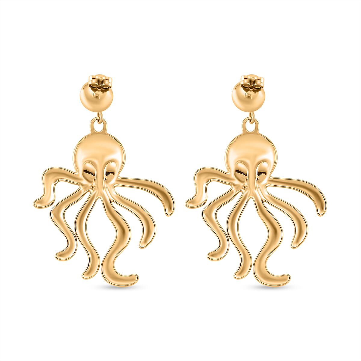 White Shell Pearl Earring with Push Back in Yellow Tone 8193908 4