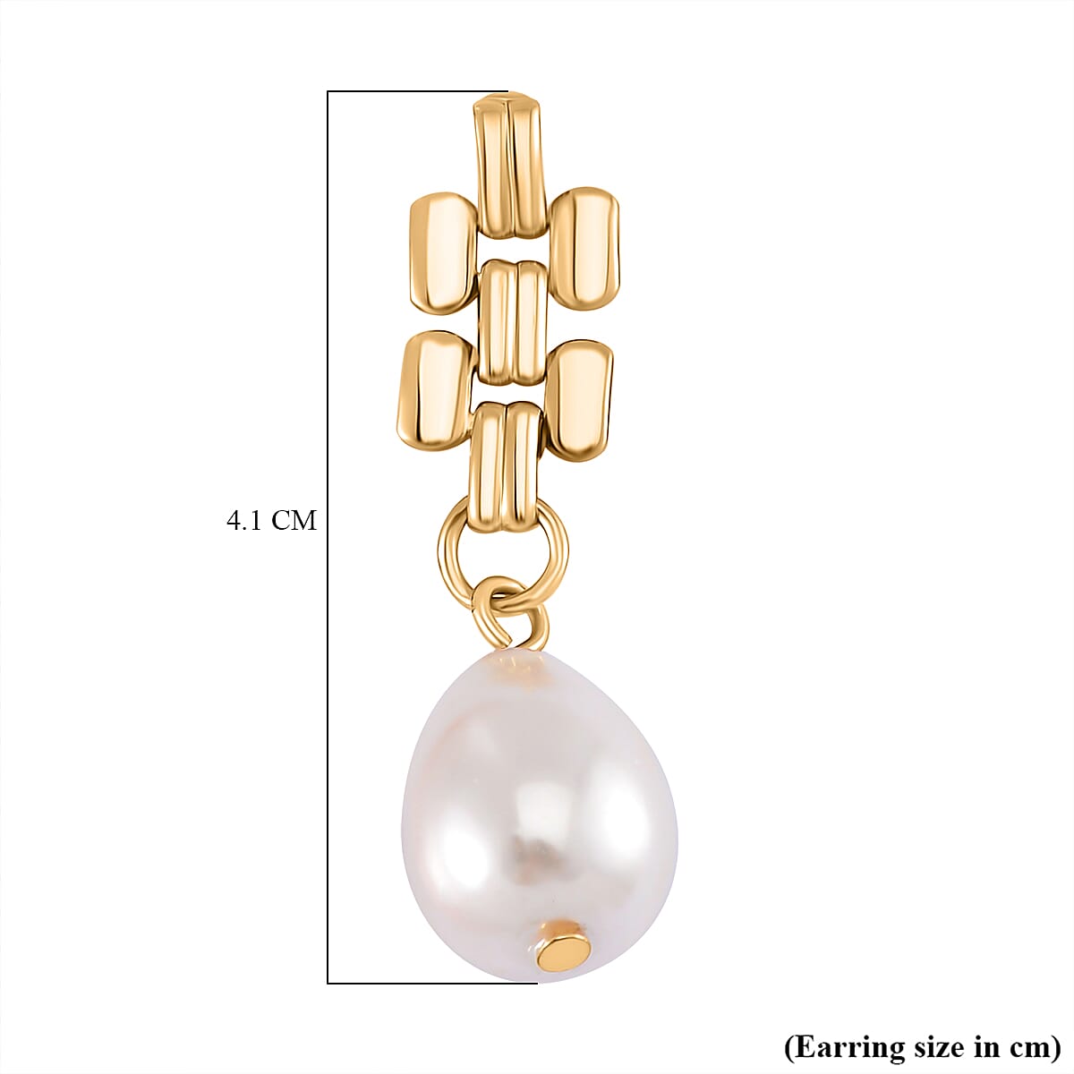 Panther Link White Shell Pearl Gold Plated Earrings 7798012 4
