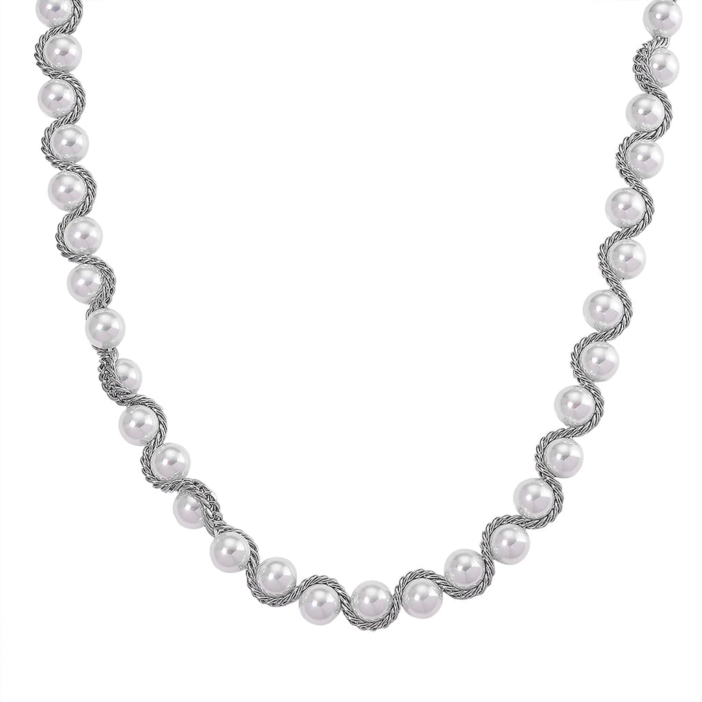 The Exotic Collection - Mother of Pearl Rope Necklace With Lobster Claw Clasp (Size - 19.5-2 EXT) - White
