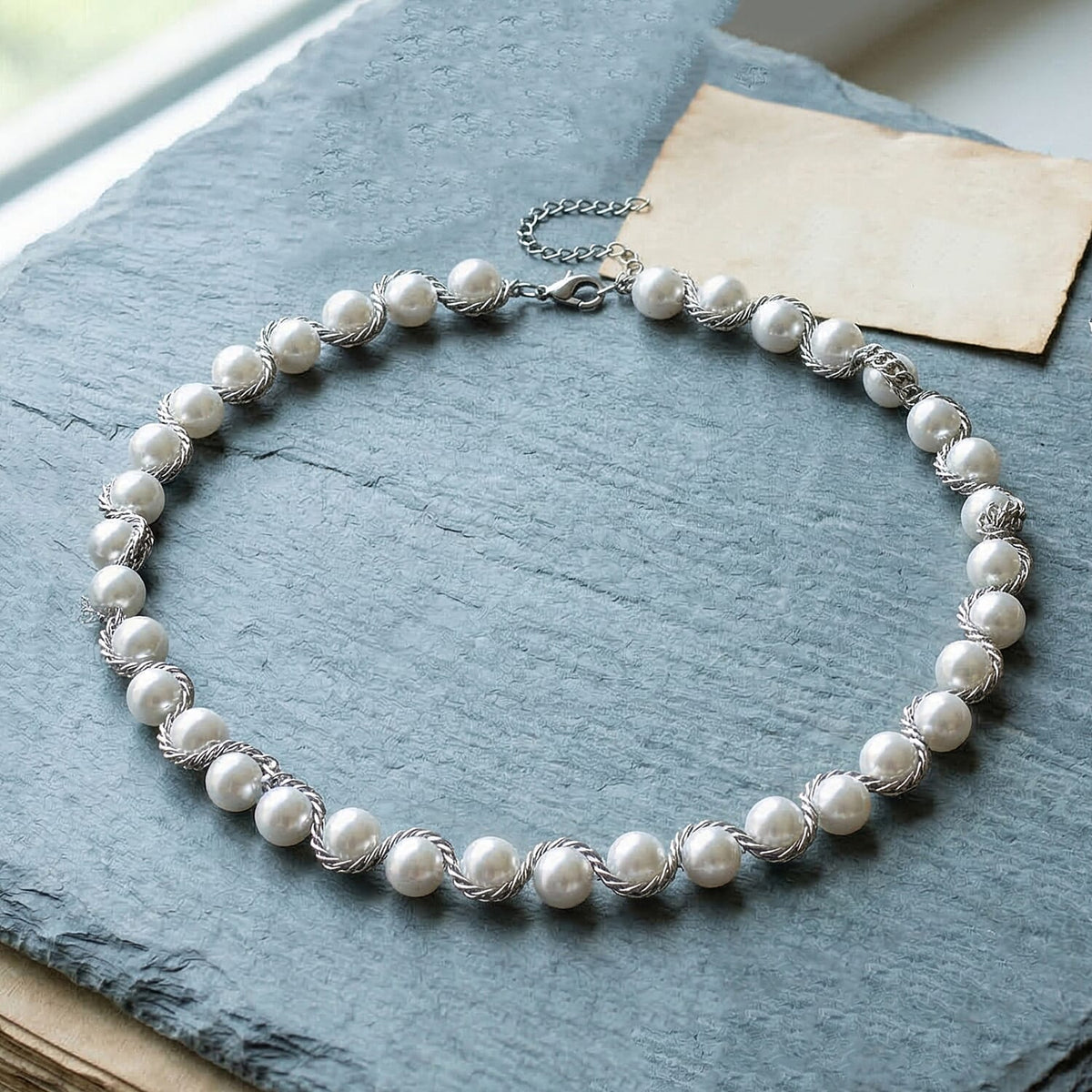 The Exotic Collection - Mother of Pearl Rope Necklace With Lobster Claw Clasp (Size - 19.5+2 EXT) - White V32516777 3