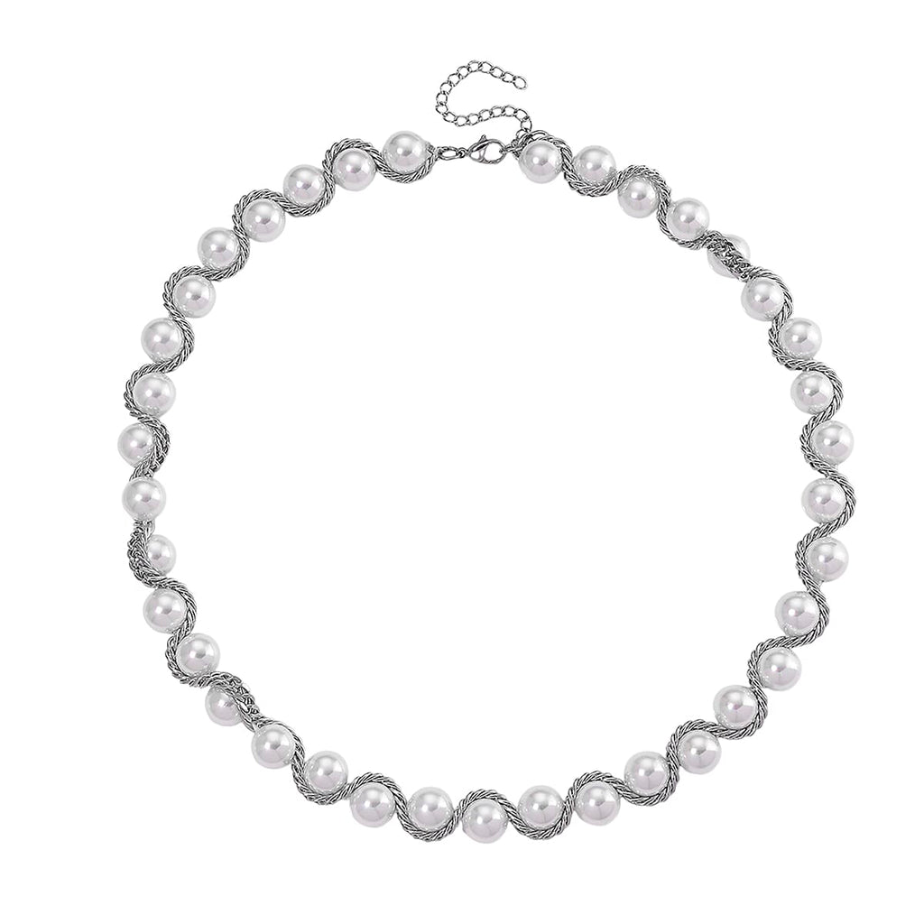 The Exotic Collection - Mother of Pearl Rope Necklace With Lobster Claw Clasp (Size - 19.5-2 EXT) - White