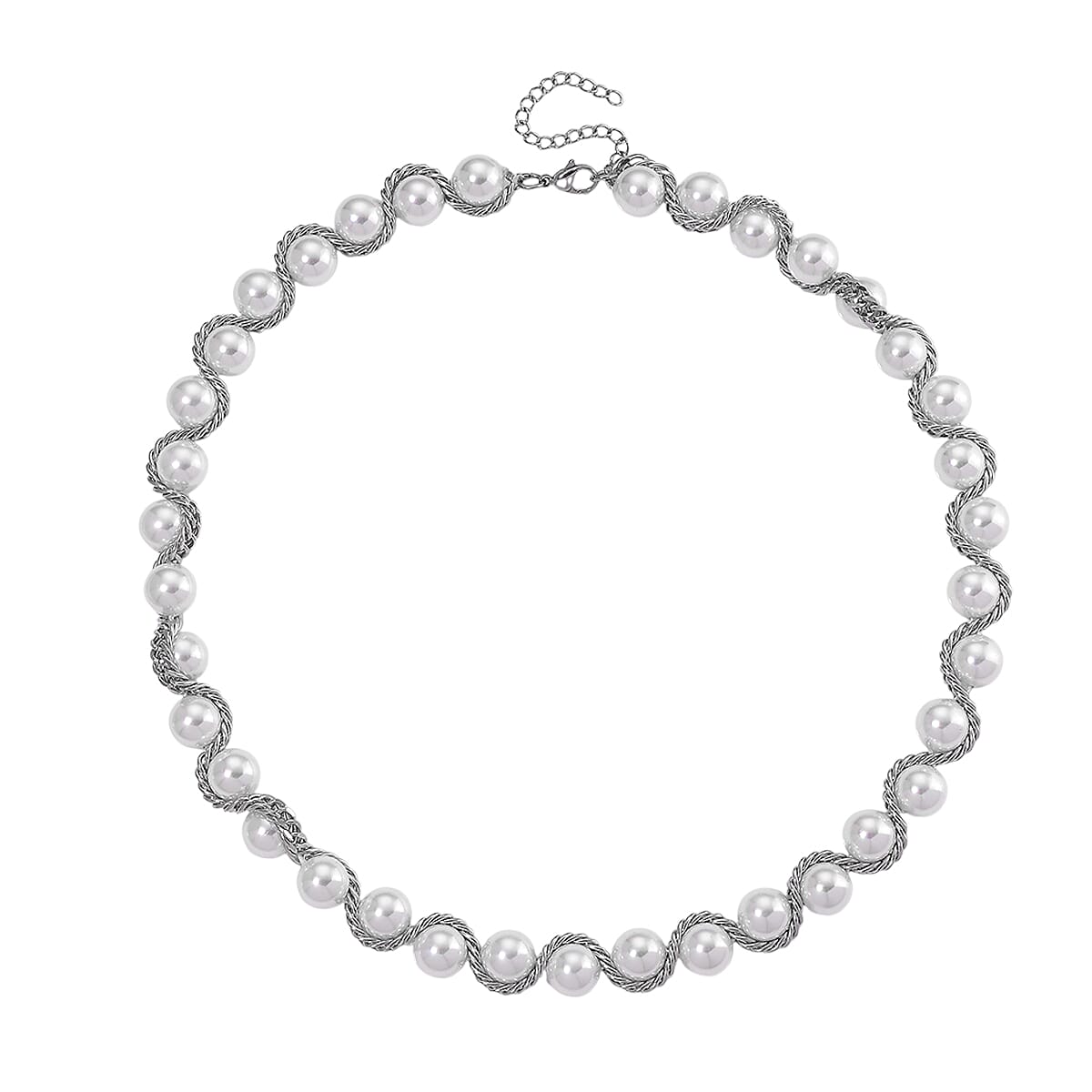 The Exotic Collection - Mother of Pearl Rope Necklace With Lobster Claw Clasp (Size - 19.5+2 EXT) - White V32516777 4