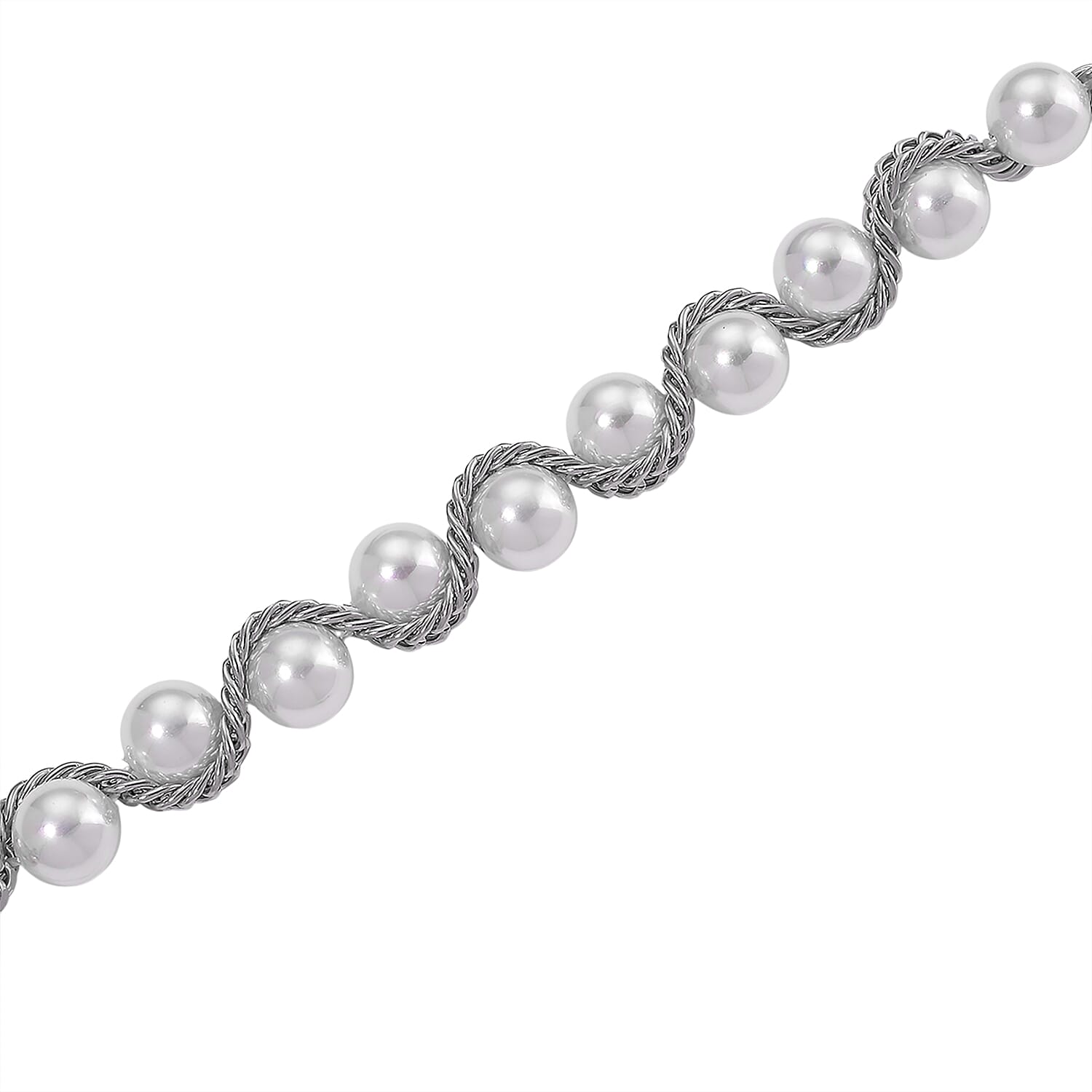 The Exotic Collection - Mother of Pearl Rope Necklace With Lobster Claw Clasp (Size - 19.5+2 EXT) - White V32516777 5