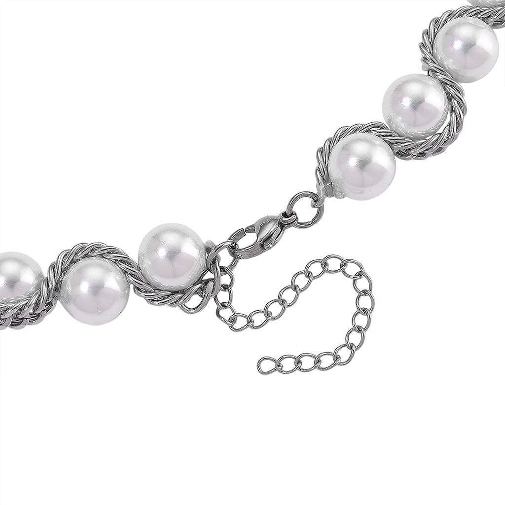 The Exotic Collection - Mother of Pearl Rope Necklace With Lobster Claw Clasp (Size - 19.5-2 EXT) - White