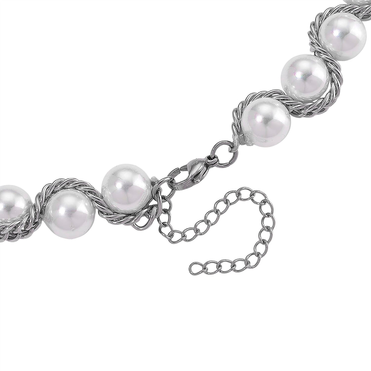 The Exotic Collection - Mother of Pearl Rope Necklace With Lobster Claw Clasp (Size - 19.5+2 EXT) - White V32516777 6