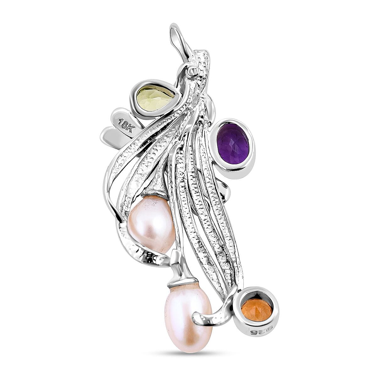 Royal Bali Collection - Pearl &amp; Multi Gemstone Pendant in Sterling Silver 2.52 Ct 7651544 5