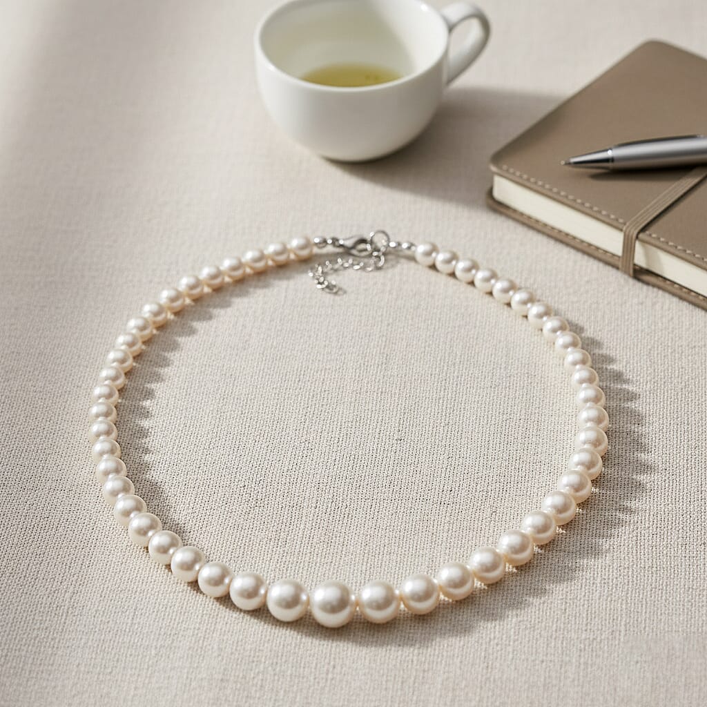 White Shell Pearl Necklace (Size 20 - 2 Ext) with Lobster Clasp 290.00 Ct. V32521957 3