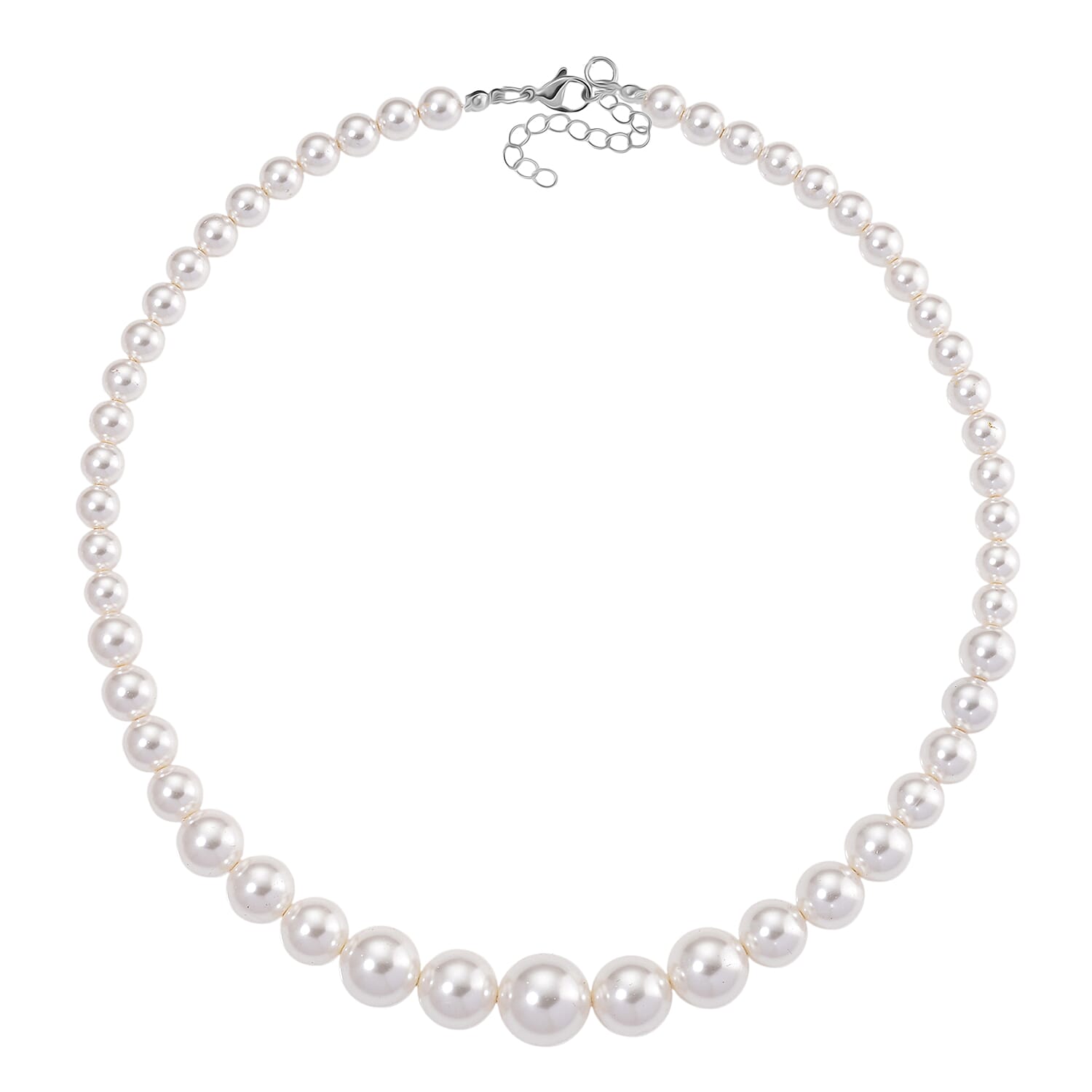 White Shell Pearl Necklace (Size 20 - 2 Ext) with Lobster Clasp 290.00 Ct. V32521957 7