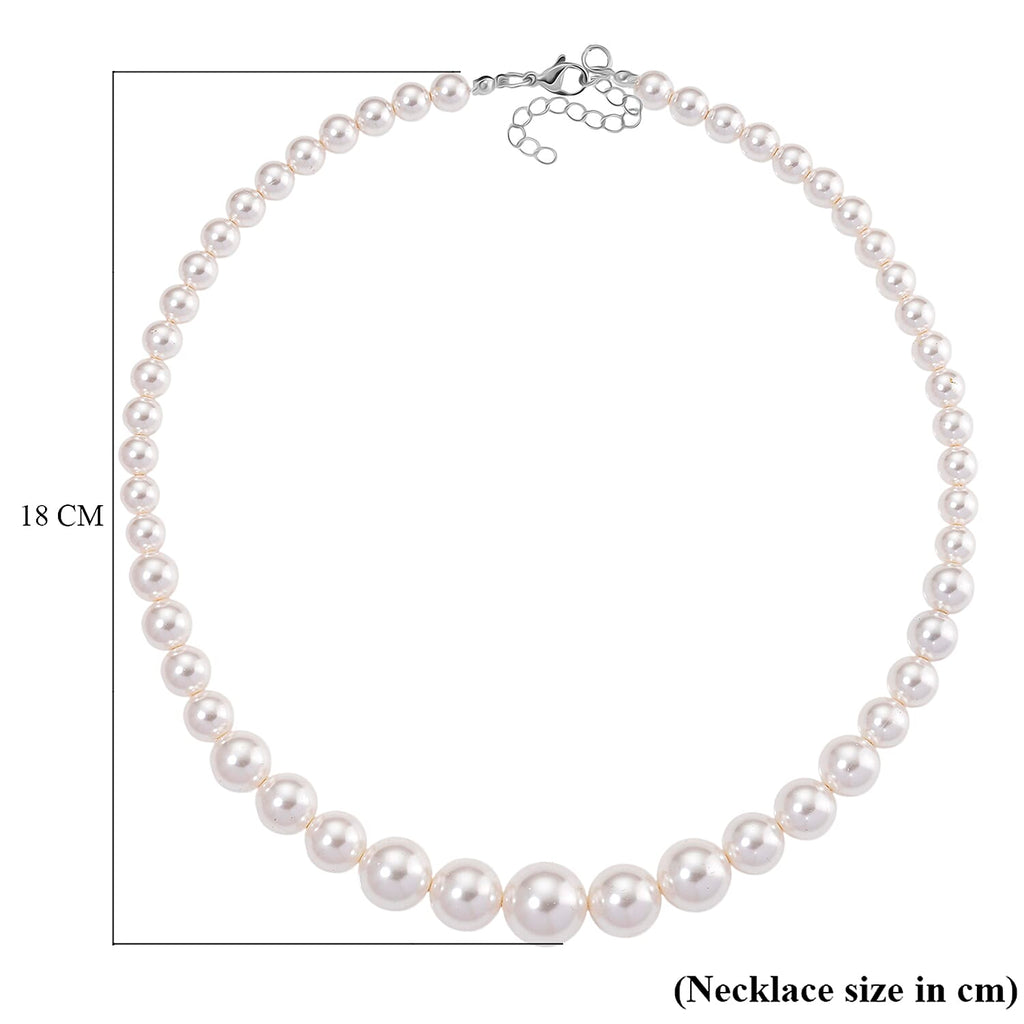 White Shell Pearl Necklace (Size 20 - 2 Ext) with Lobster Clasp 290.00 Ct.