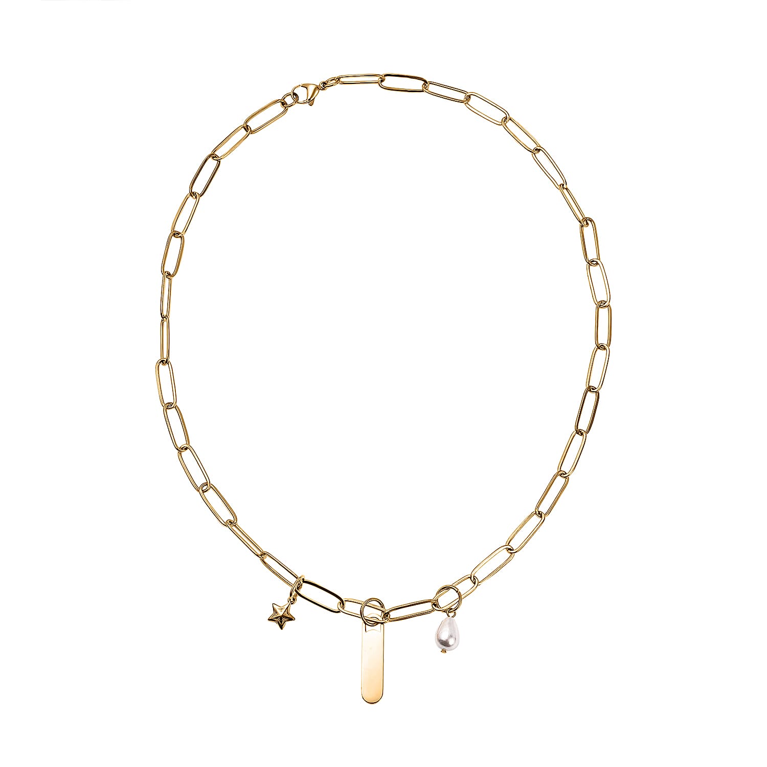 White Shell Pearl Necklace (Size - 18) in Gold Tone 7433664 0