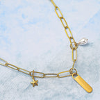 White Shell Pearl Necklace (Size - 18) in Gold Tone