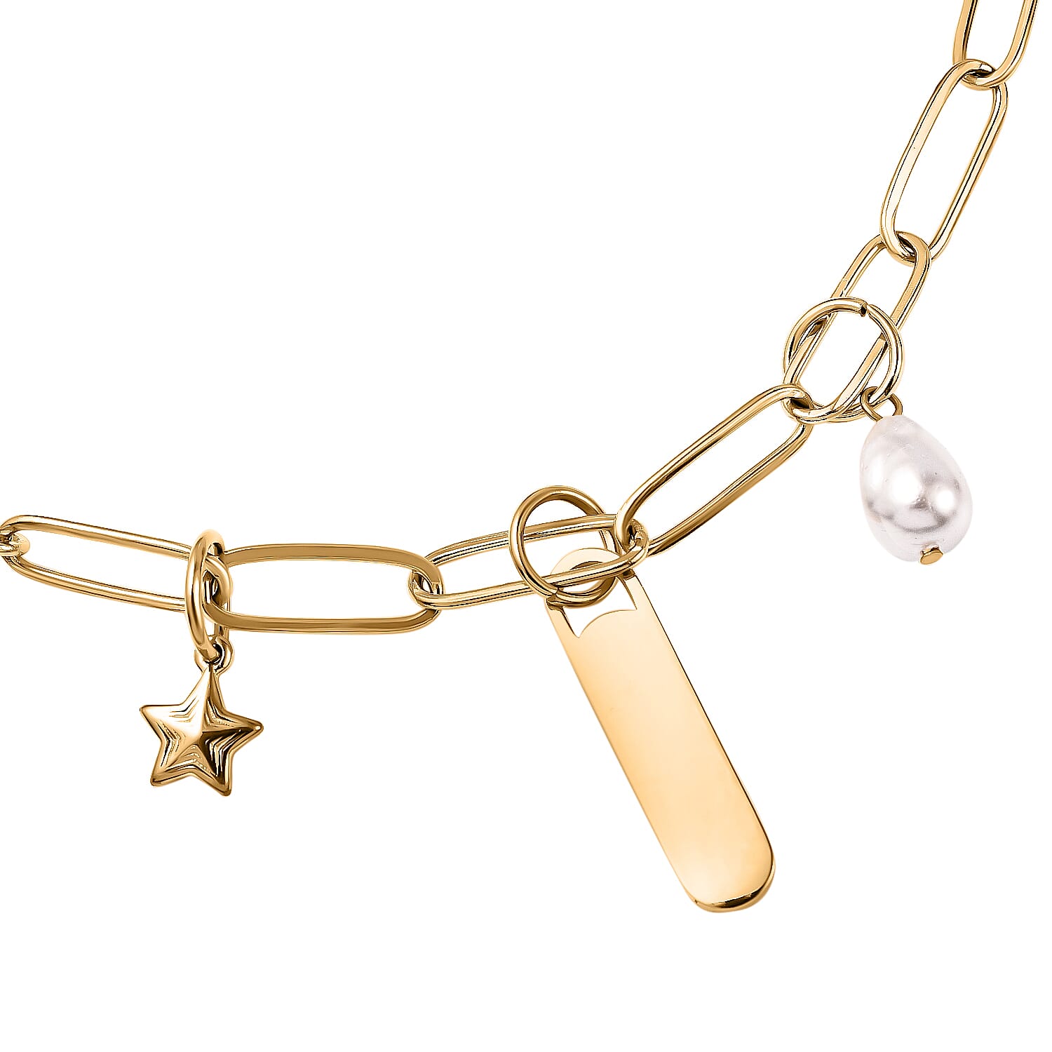 White Shell Pearl Necklace (Size - 18) in Gold Tone 7433664 2