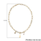 White Shell Pearl Necklace (Size - 18) in Gold Tone