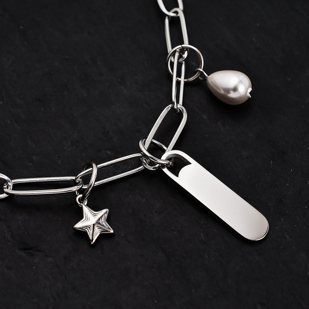 White Shell Pearl Necklace (Size - 18) in Stainless Steel 1.60 Ct. 7433662 1