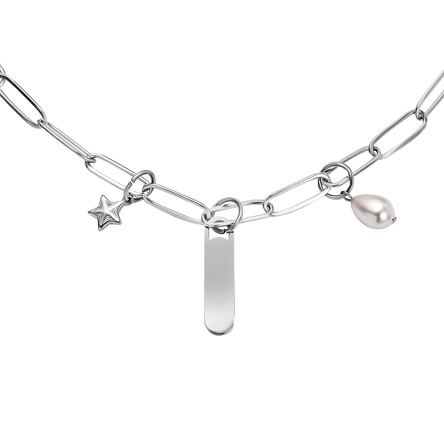White Shell Pearl Necklace (Size - 18) in Stainless Steel 1.60 Ct. 7433662 3