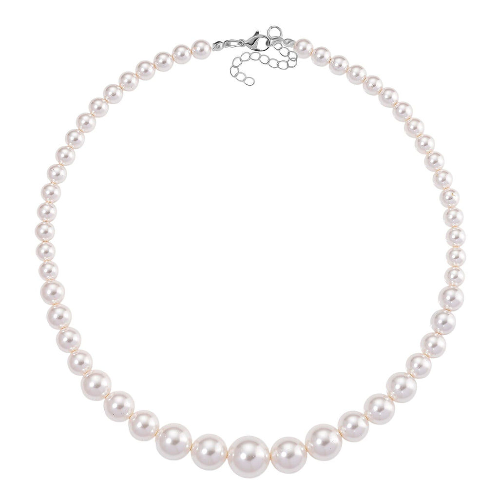 White Shell Pearl Necklace (Size 20 - 2 Ext) with Lobster Clasp 290.00 Ct.