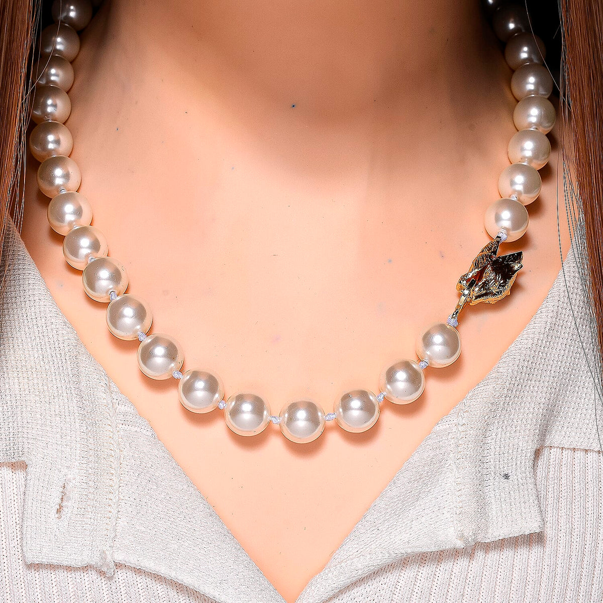 Designer Inspired - White Shell Pearl Necklace (Size - 20) 380.00 Ct. 8110730 2