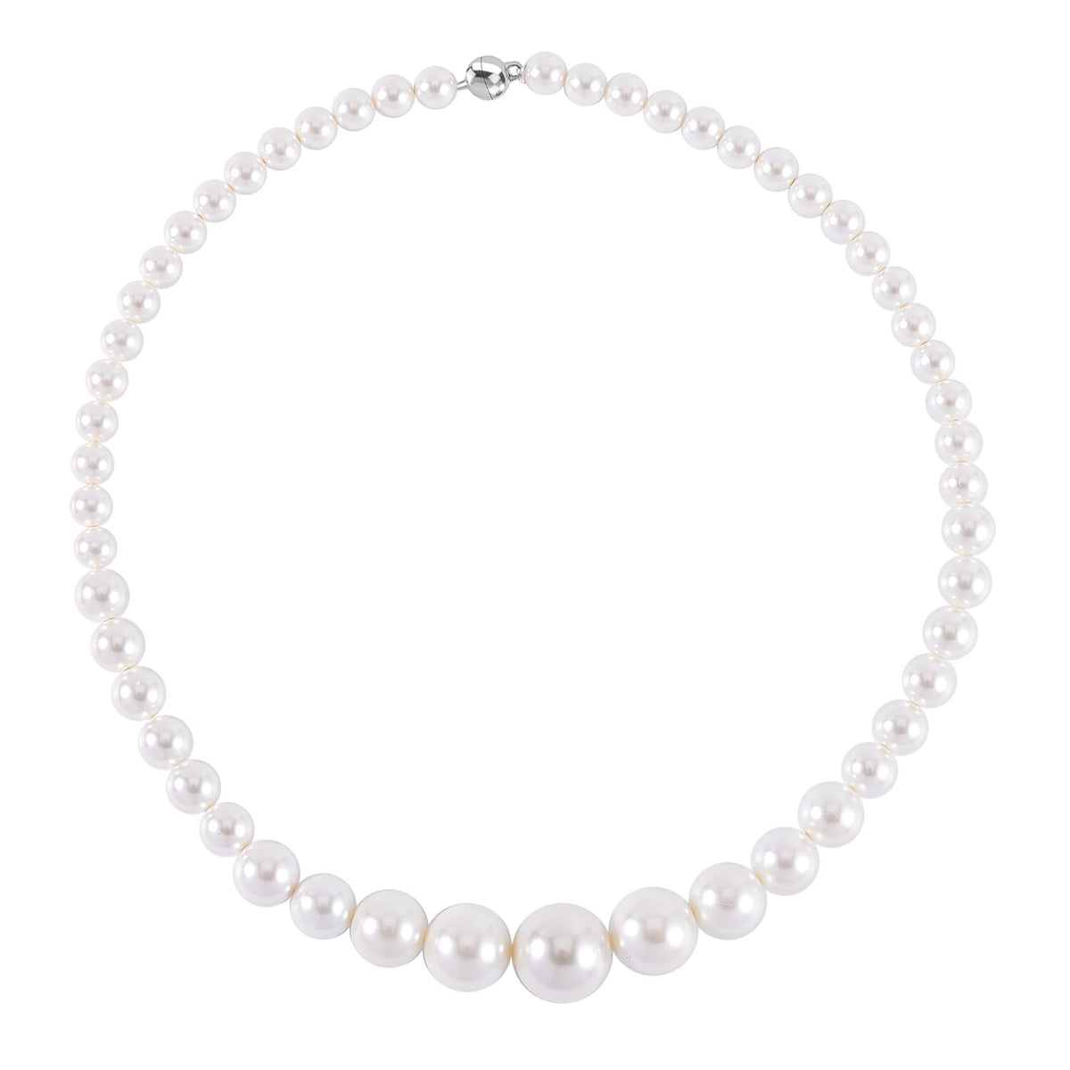 White Shell Pearl  Necklace (Size - 20) Pure White Stainless Steel  0.01 ct 7650077 0
