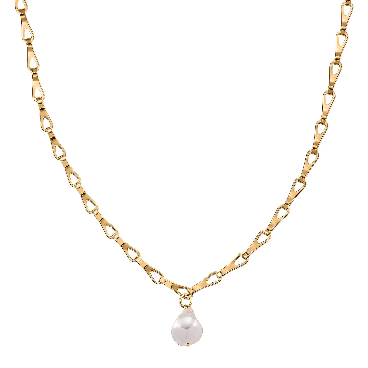 Designer Inspired- White Shell Pearl Necklace (Size - 20-2 Inch Ext) 8282933 8
