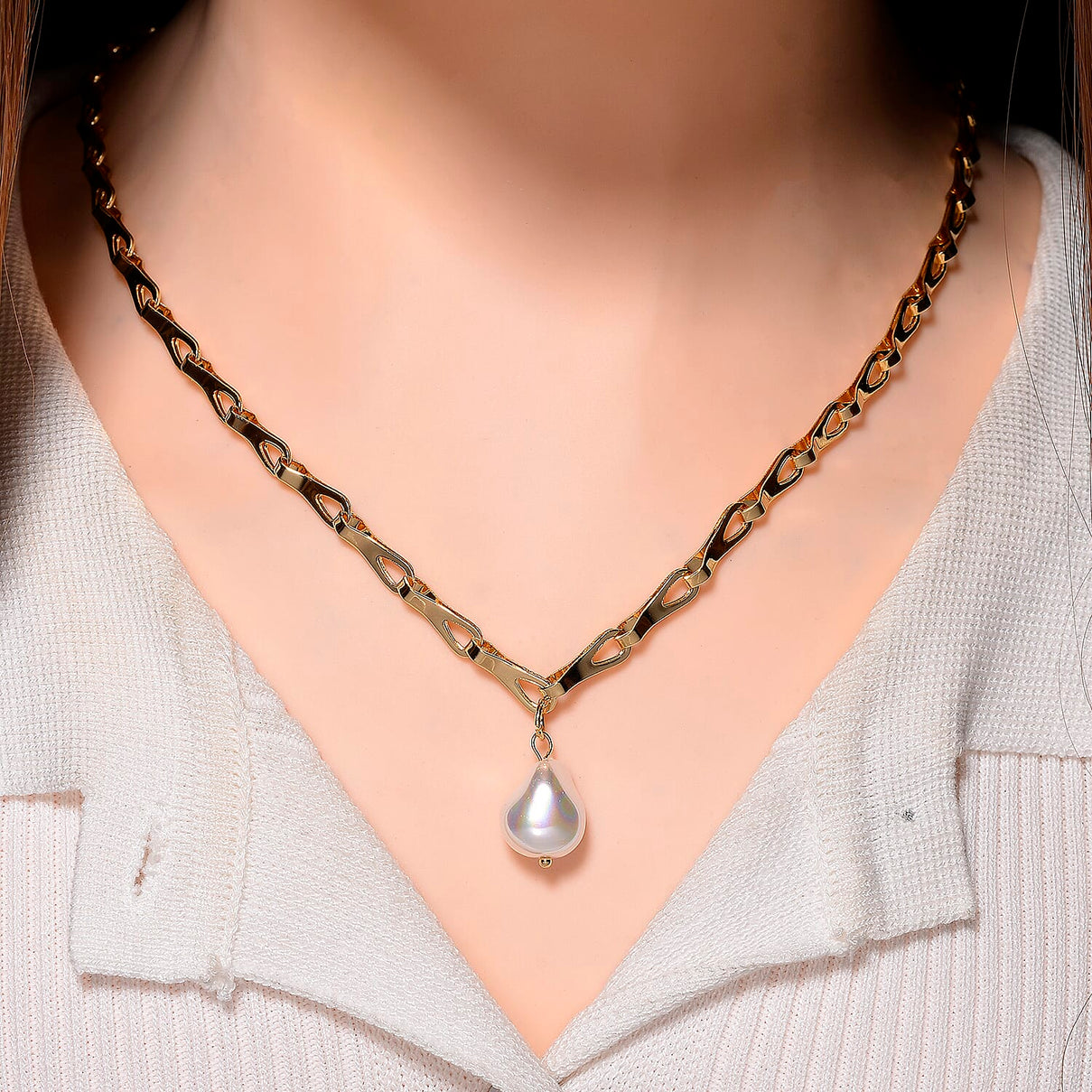 Designer Inspired- White Shell Pearl Necklace (Size - 20-2 Inch Ext) 8282933 10