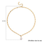Designer Inspired- White Shell Pearl Necklace (Size - 20-2 Inch Ext)