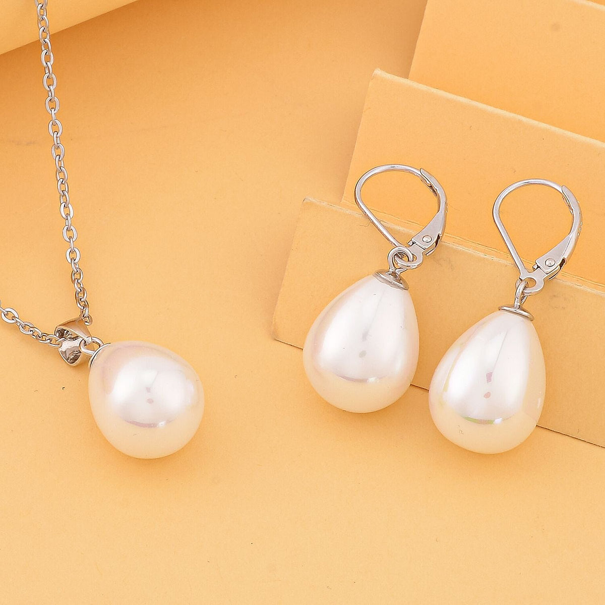 Earrings and Pendant Set in Sterling Silver with Free Chain 4122566 1