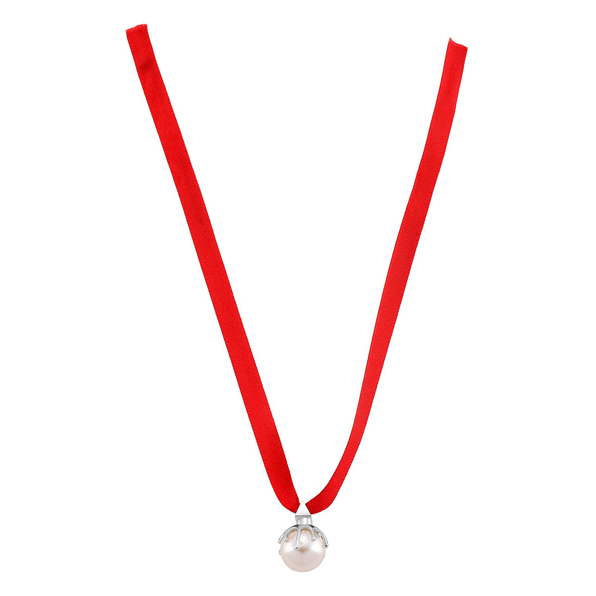 Lucy Q-Drop Bubble Collection White Shell Pearl Pendant with Red Ribbon 8283777 4