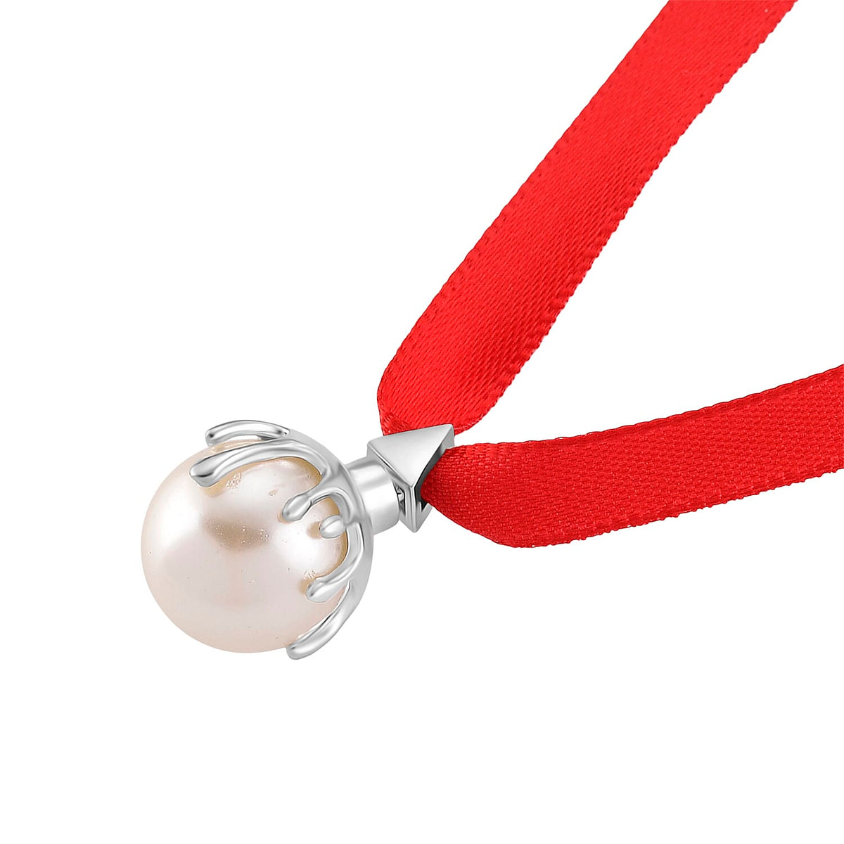 Lucy Q-Drop Bubble Collection White Shell Pearl Pendant with Red Ribbon 8283777 5