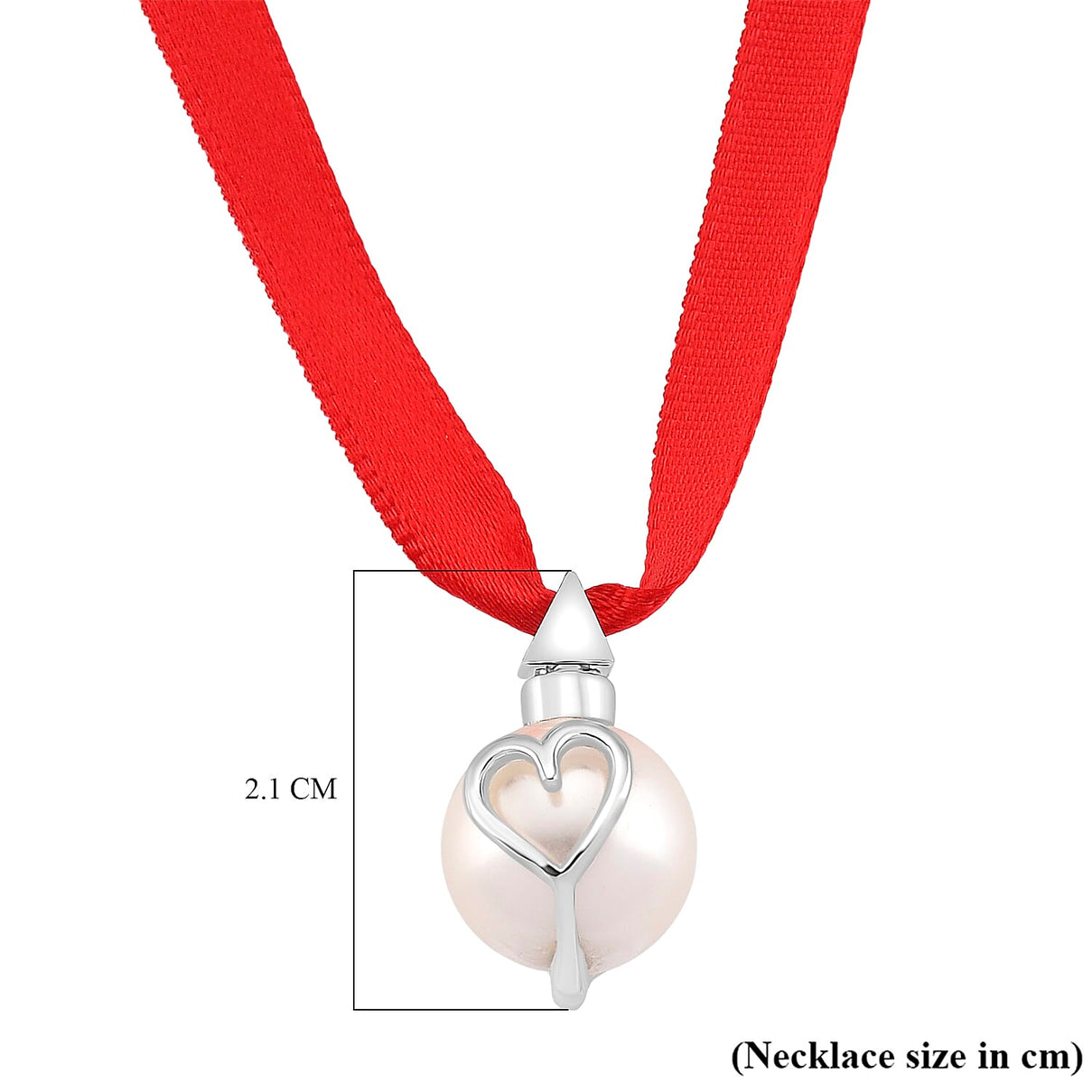 Lucy Q-Drop Bauble Collection White Shell Pearl Pendant with Red Ribbon 8283826 6