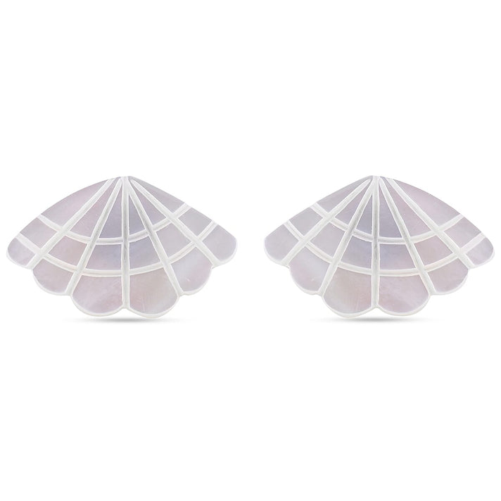 White Shell Pearl Sea Shell Stud Earrings 3797416 1