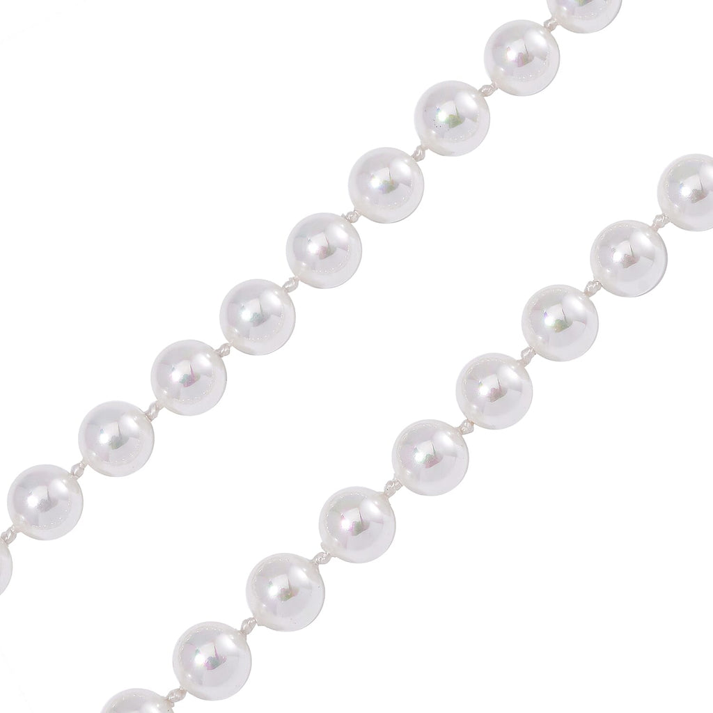 White Shell Pearl & White Austrian Crystal Necklace (Size - 24.50)