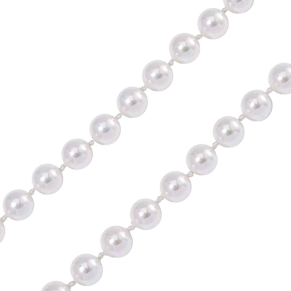 White Shell Pearl &amp; White Austrian Crystal Necklace (Size - 24.50) 7834143 5