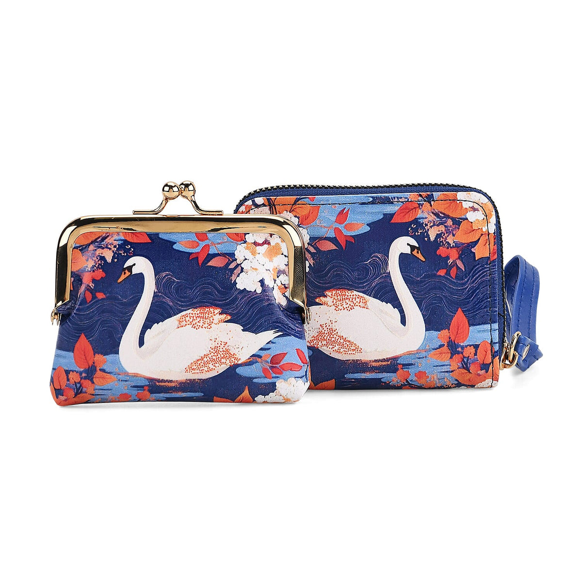 White Swan &amp; Maple Leaf Print RFID Wallet 8252714 0
