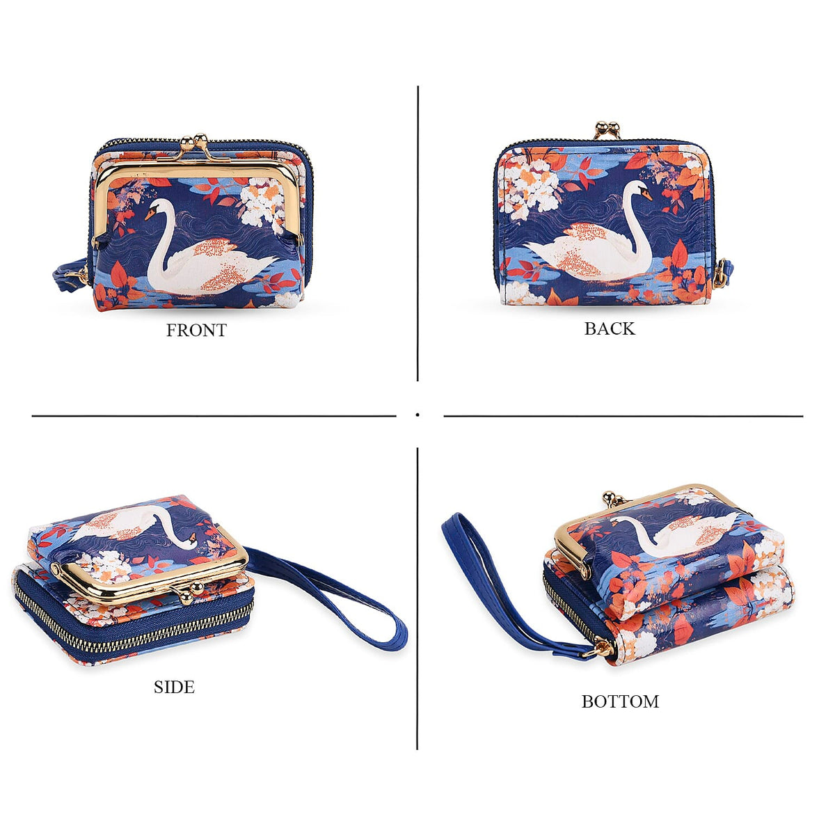 White Swan &amp; Maple Leaf Print RFID Wallet 8252714 5