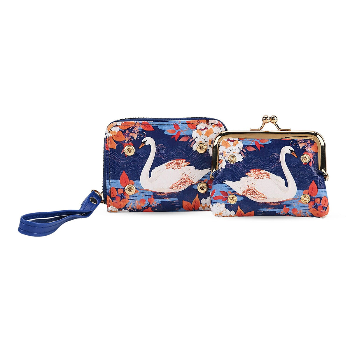 White Swan &amp; Maple Leaf Print RFID Wallet 8252714 6