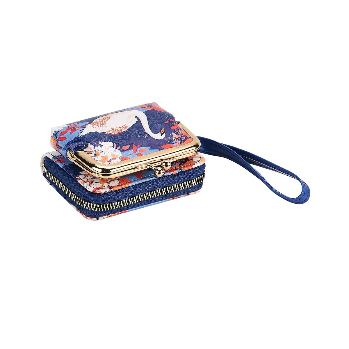 White Swan &amp; Maple Leaf Print RFID Wallet 8252714 8