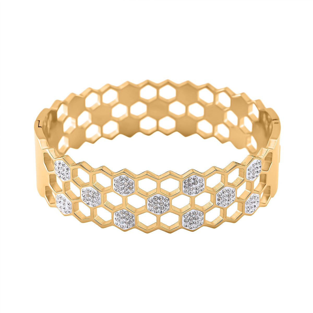 White Austrian Crystal Bangle (Size - 7.25) With Enamelling V32701517 0