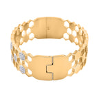 White Austrian Crystal Bangle (Size - 7.25) With Enamelling