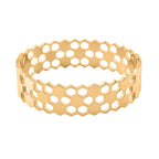 White Austrian Crystal Bangle (Size - 7.25) With Enamelling
