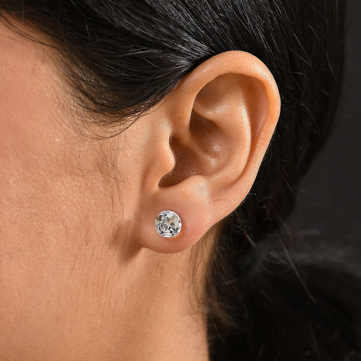 NY Closeout Deal White Swarovski Crystal Solitaire Earring in Sterling Silver 8.67 Ct. V32724344 3