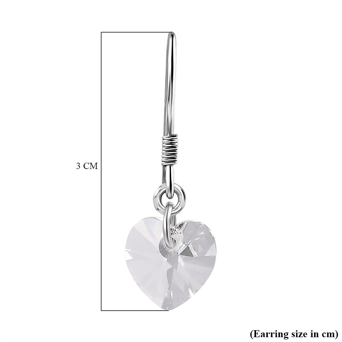 White Swarovski Crystal J Hoop Earring in Rhodium Overlay Sterling Silver 5.40 Ct. 8101994 6