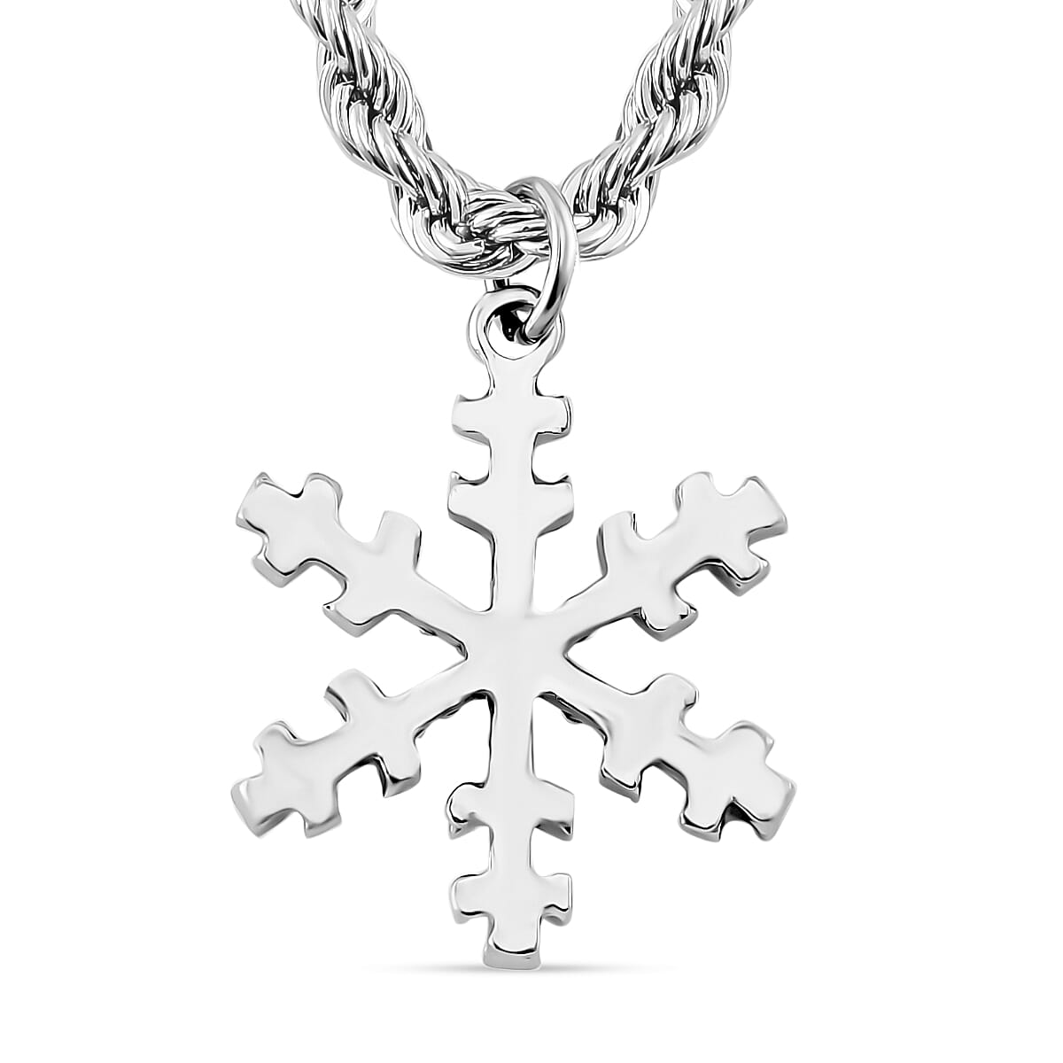 White Crystal Snowflake Necklace (Size - 20) 7932443 4