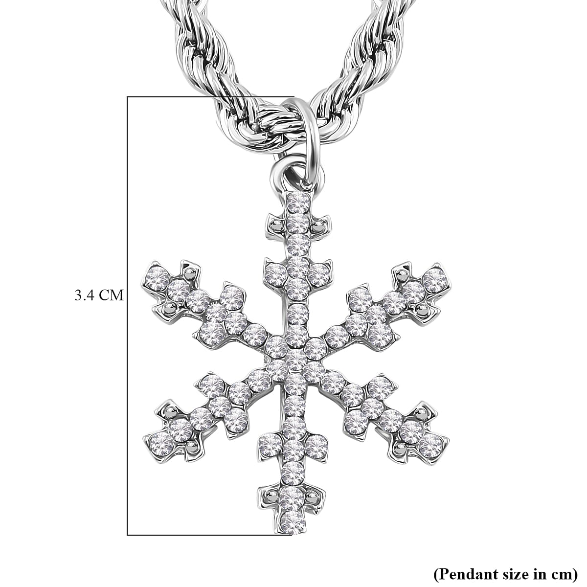 White Crystal Snowflake Necklace (Size - 20) 7932443 6