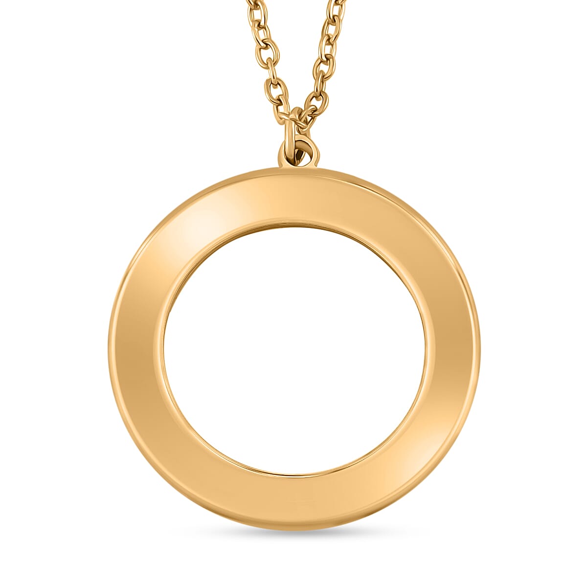 White Crystal Circle of Life Necklace With Chain (Size - 20.5) in Yellow Tone 7929866 5