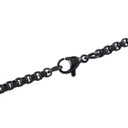 White Crystal Pendant With Chain (Size - 22) in Black & Yellow