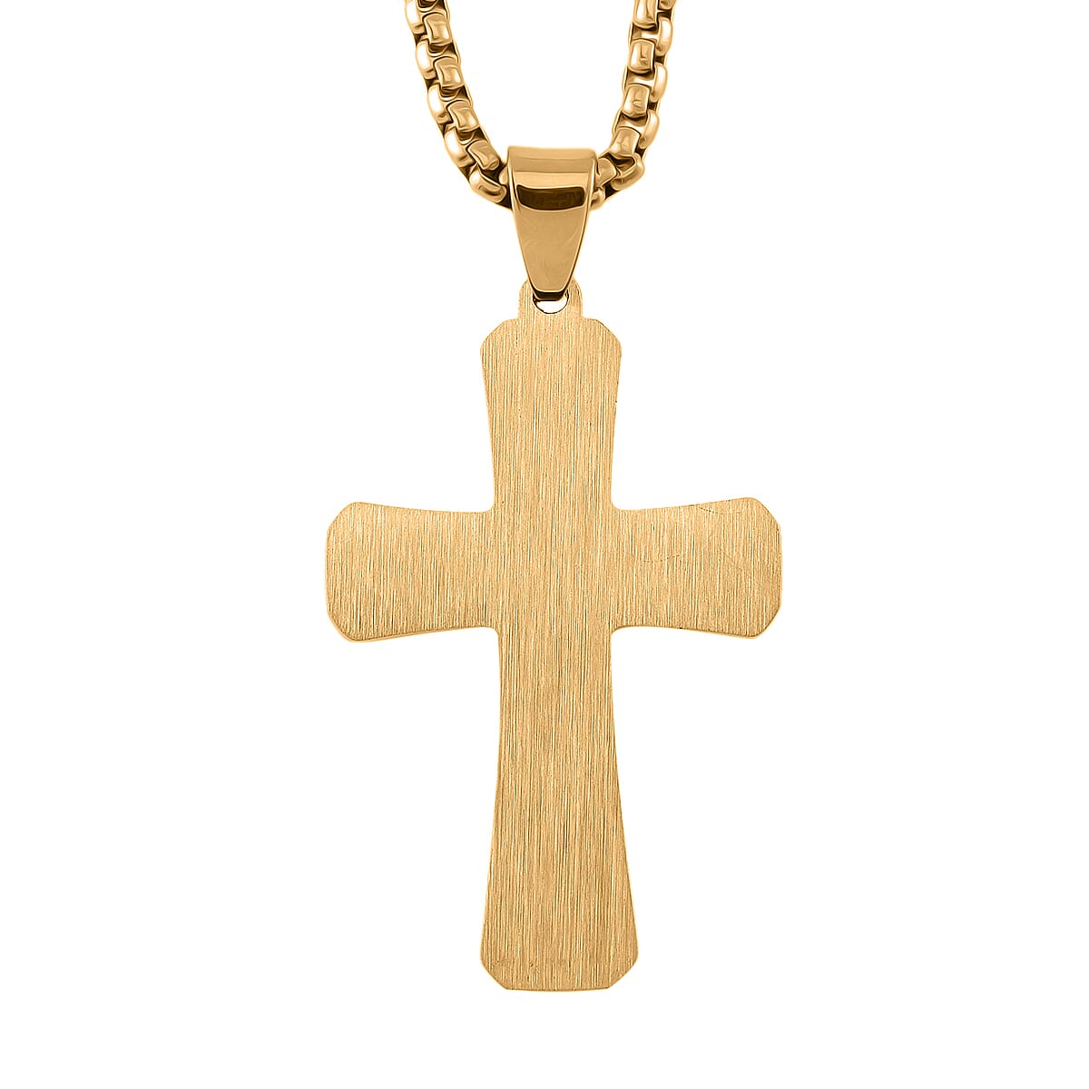 White Crystal Cross Pendant With Chain (Size - 22) in Two Tone 7901612 4