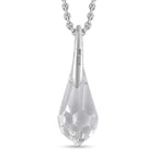 White Swarovski Crystal Pendant with Chain (Size 20) in Platinum Overlay Sterling Silver 4.19 Ct.
